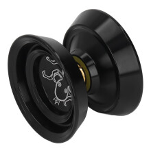 Glossy Black Alloy Professional Unresponsive Yoyo Ball with Replacement Strings