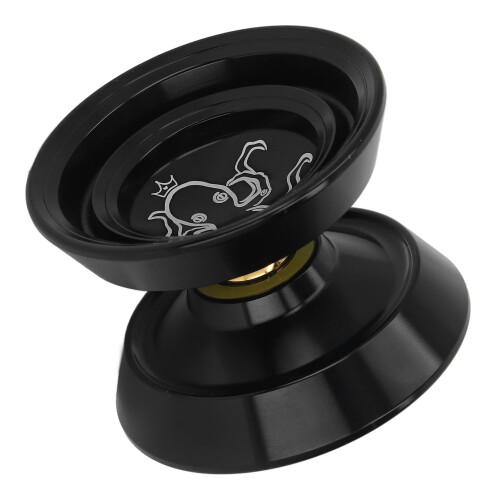 Glossy Black Alloy Professional Unresponsive Yoyo Ball with Replacement Strings 2