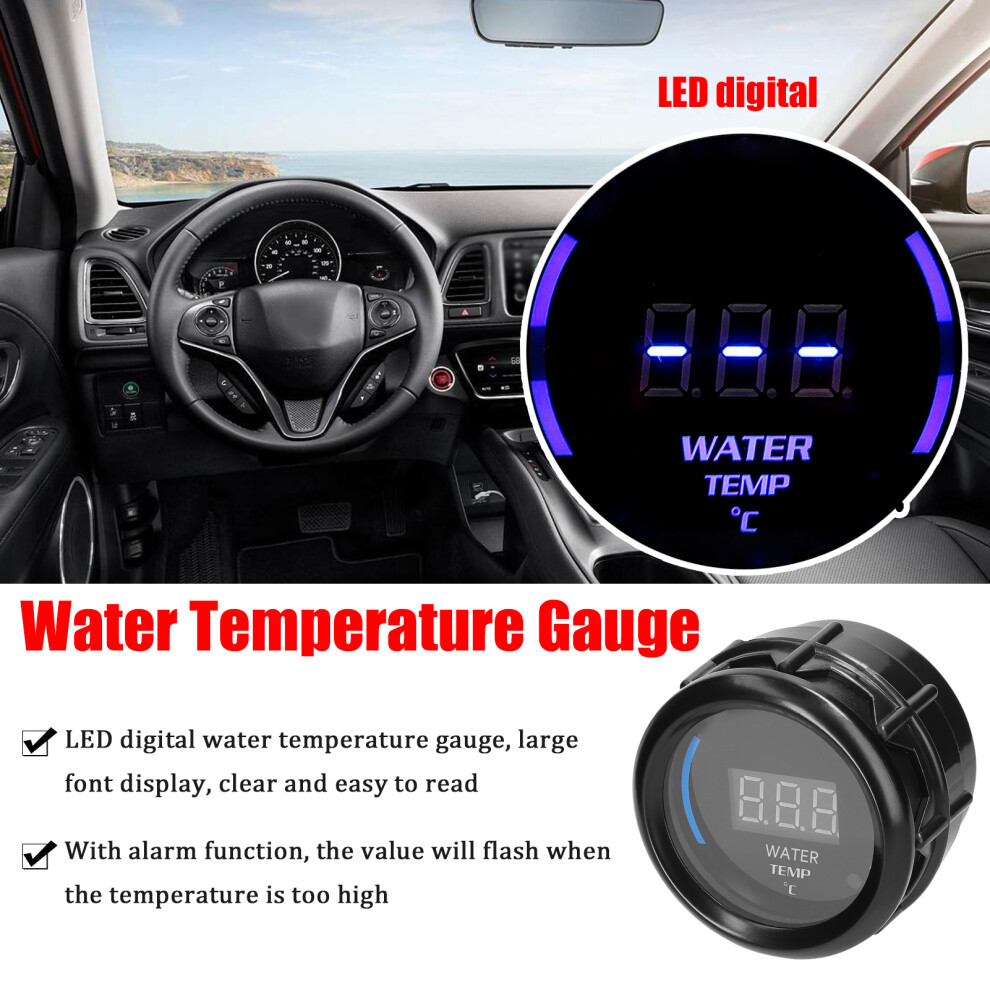 52Mm Digital Water Temperature Gauge 20-120 Led Display For Car Truck Motorcycle 4641372790128