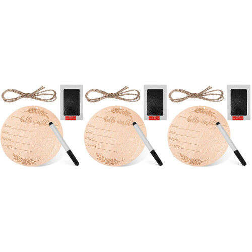 3Sets Babynamen Holz Monatskarten Babyzimmer 2