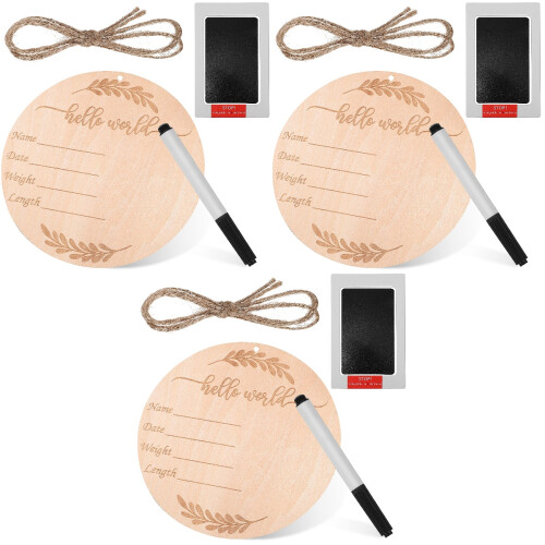 3Sets Babynamen Holz Monatskarten Babyzimmer 1