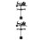 2Pcs Black Iron Weather Vane Decorative Yard Wind Direction Indicator 4