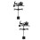 2Pcs Black Iron Weather Vane Decorative Yard Wind Direction Indicator 5