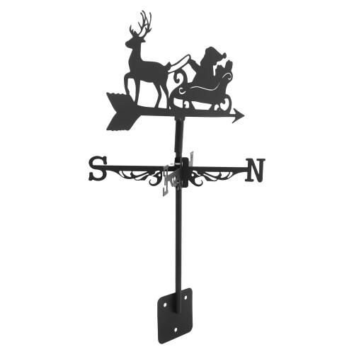 2Pcs Black Iron Weather Vane Decorative Yard Wind Direction Indicator 1