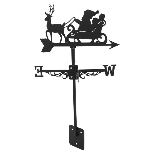 2Pcs Black Iron Weather Vane Decorative Yard Wind Direction Indicator 2