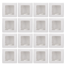 60Pcs Transparent Window Treat Boxes White Paper Macaron Packaging