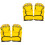 2Paare Schützende Kickboxhandschuhe Gelb PU- Sparring Training 5