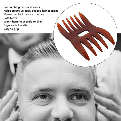 10pcs Men Wide Tooth Comb, 10 x 7.5cm, ABS Safe Styling Tool 2