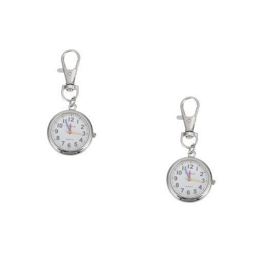 2Stk Schuluhr Kinder Zinklegierung Silber Große Geschenk 2