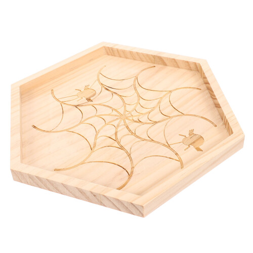 4Stk Holz Halloween Servierplatte Snack- Und Obstteller 1
