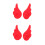 2Pairs Red Plastic Motorcycle Wings Adorable Accessories 6