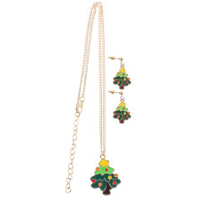 4Sets Weihnachts Halskette Ohrringe Set Damen Legierungs Schmuck