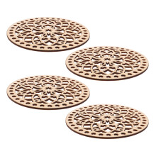 8Stk Beige Runde Holz-Böden Für DIY-Häkelkörbe Und Getränkeuntersetzer