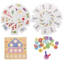 4Sets Pädagogisches Uhrenspiel Bunt Holz Spielzeug Für Kinder Zuhause