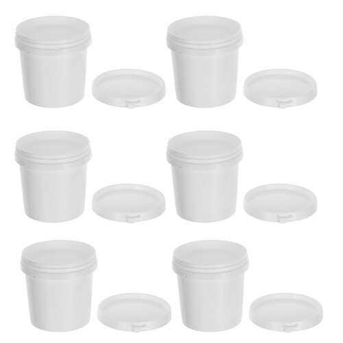 24Pièces Seaux Polyvalents Blancs Plastique Couvercle Étanche 1