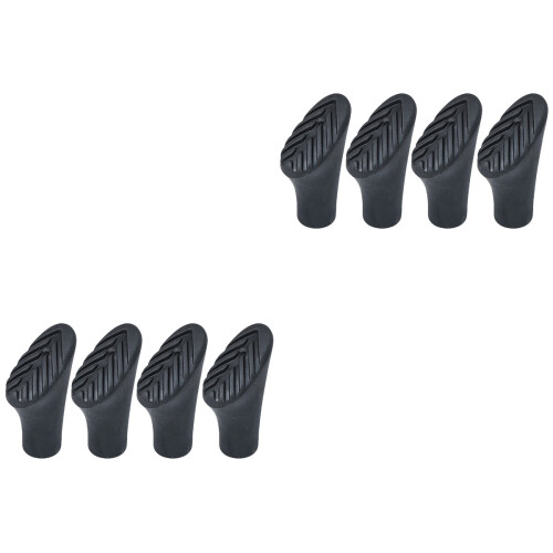 8Pièces Protections De Pointe En Caoutchouc Noir Pour Bâtons De 2
