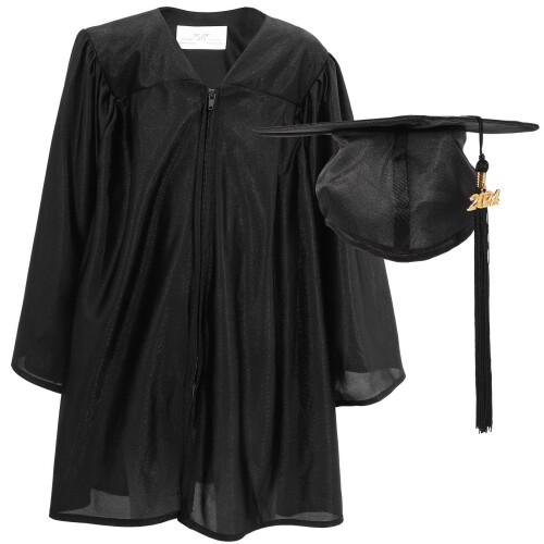 2Ensembles Ensemble Robe Et Bonnet De Graduation Enfants Noir 2024 2