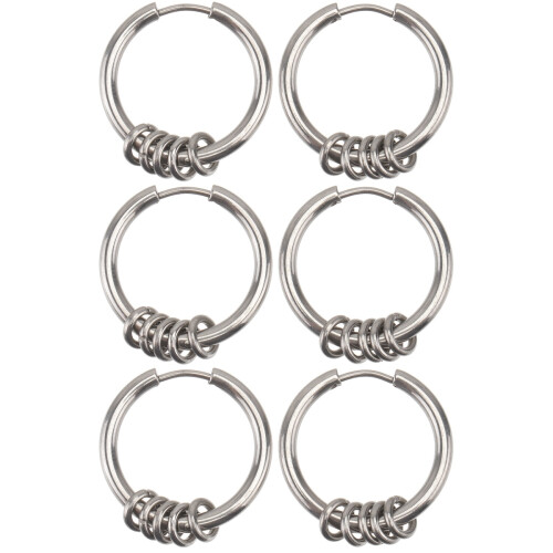 3Paires Boucles D'oreilles Argent Mode Élégante Cadeau Parfait 2