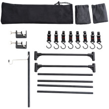 2Ensembles Crochet Aluminium Noir Rack Suspendu Mobile Pour Camping