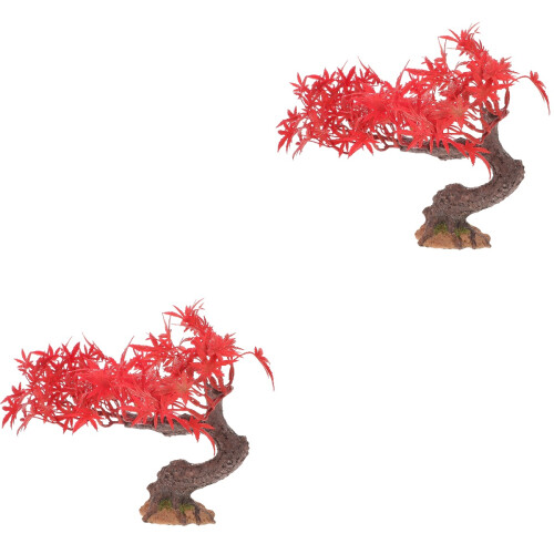 2Stk Rote Künstliche Dekobaum Baum Modell Für 2