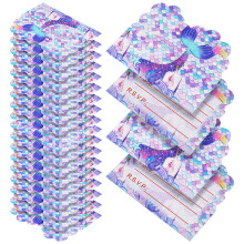 120Pcs Multi Paper Mermaid Invitation Cards for Costume Party Use