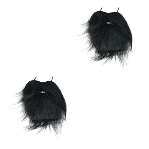 2Pièces Accessoires Barbe Moustache Noire Pour 1