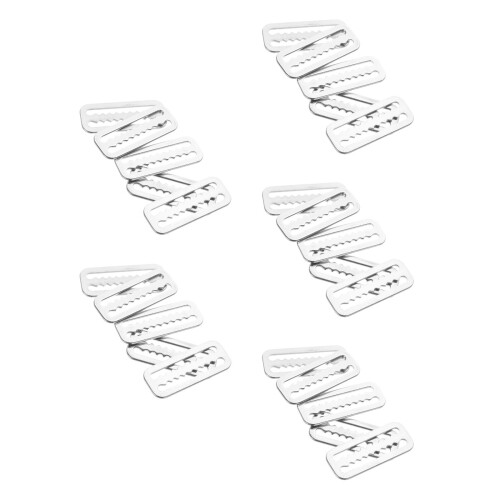 25Pièces Fixateurs De Ceinture Acier Serrated Argenté 2