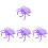 4Pièces Plateau Violet ABS Forme Pour Cuisine 4