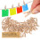 150Pièces Corde De Jute Beige Clips Bois DIY 3