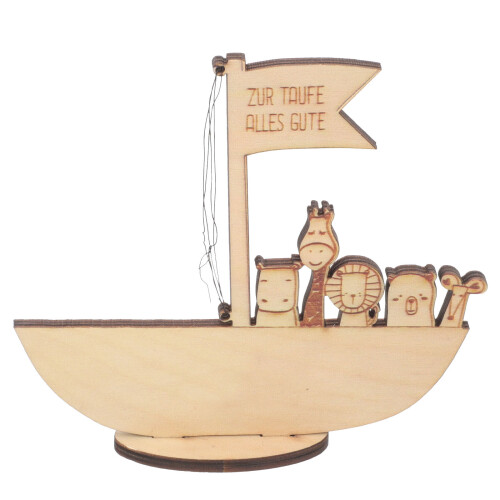 2Pièces Décor Bois Beige Baptême Bébé Garçon Cadeau Original 1