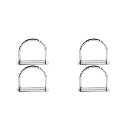 4Pièces Clip Ceinture D-Ring Acier Sécurisé Argent 2