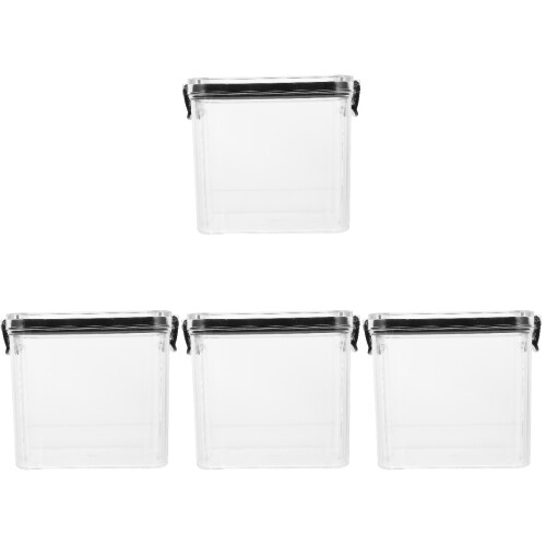4Pièces Boîtes Stockage Animaux Noir Silicone 1