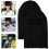 8Pièces Casquette Avec Protection Nuque En Coton Noir Extensible 3