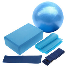 2Sets Daily Use Blue PVC Pilates Ball Yoga Set Portable Workout Kit