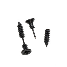 2Paires Oreilles Vis Acier Noir Style Hip Hop Punk