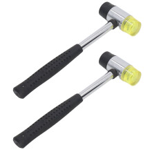 Rubber Mallet 2pcs 25mm Hollow Steel Non-slip Handle for DIY Woodworking Crafts