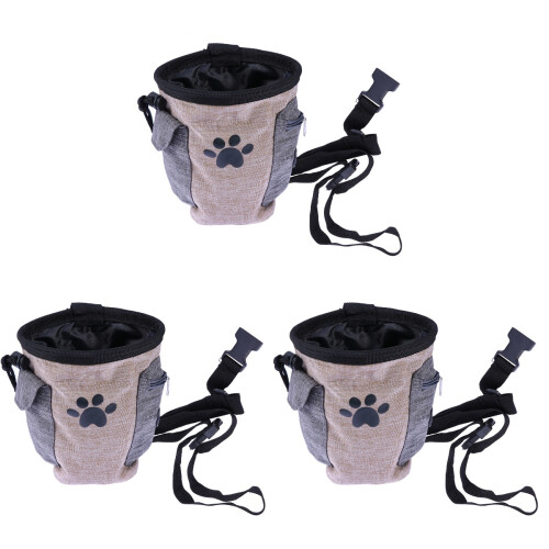 3Pcs Dog Treat Bag Coffee Durable Drawstring Pouch for 1