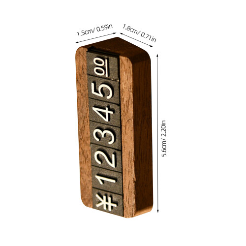 3Sets Adjustable Coffee Wood Price Tags Display Cubes for Counters 2