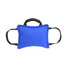 Dog Tug Toy Training Equipment with 3 Strong Handles Portable Tug of Tear Resistant Stable Tough Dog Training Bite Pillow, blue