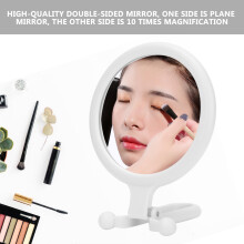 Opvouwbare make-upspiegel met vergroting, 10x vergroting voor nauwkeurige wenkbrauwverzorging, draagbaar en compact voor moeiteloze touch-ups