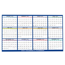 Calendário de parede apagável para casa e escritório, calendário de parede reversível com superfície para escrita a seco e úmida, fundo branco