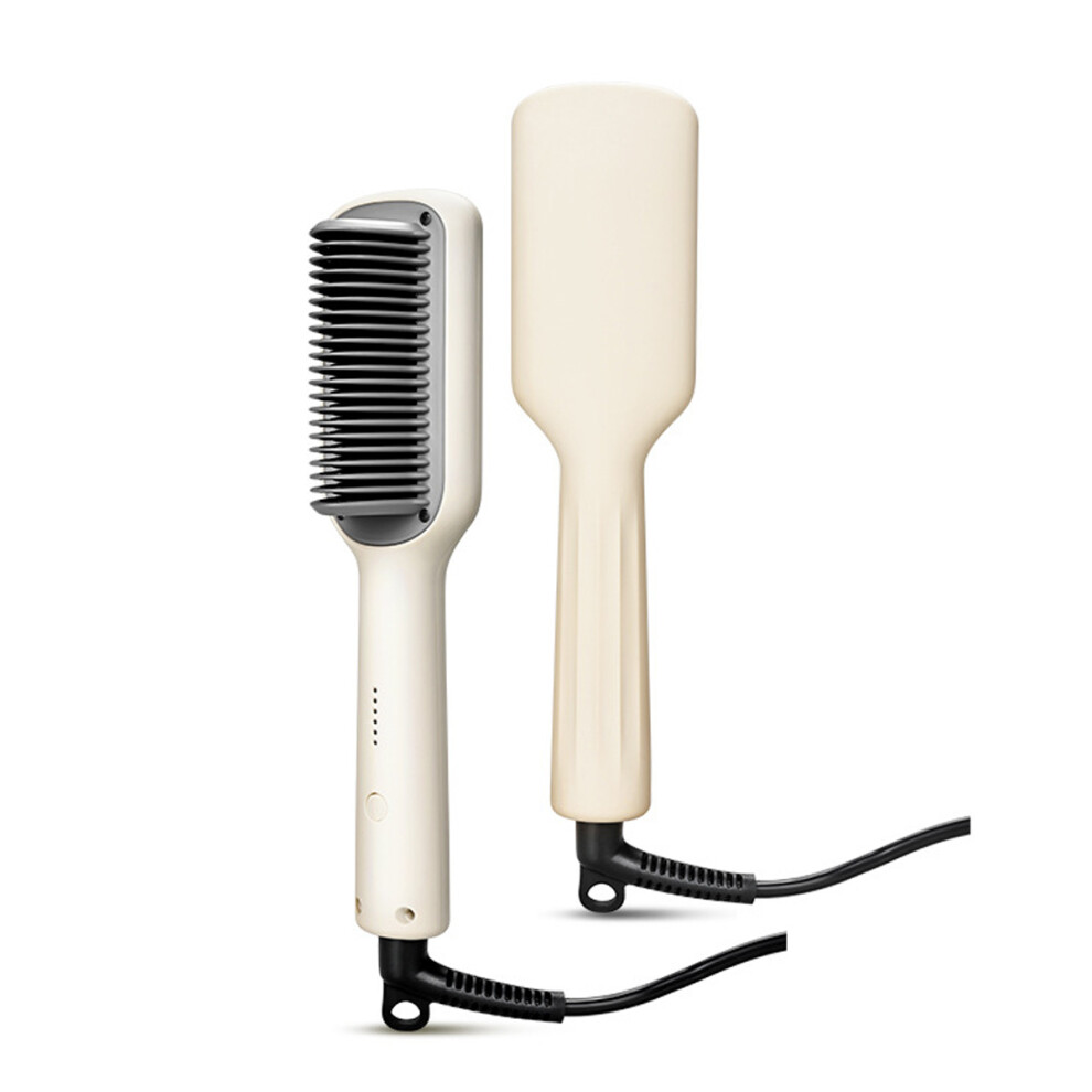Ionic Hair Straightener Brush for Women, Negative Ion Generator for Shiny Hair, Even Heat Distribution with Anti-Scald Design, Quick Heating for
