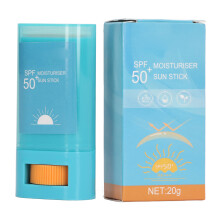 Solcremestift til ansigt og krop, let solcreme med SPF50+, vandafvisende og svedafvisende beskyttelse, ikke-fedtende mineralsk solcremestift,
