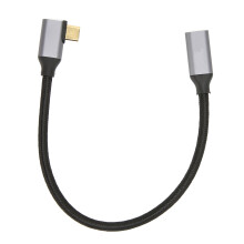 Cablu USB C împletit din nailon durabil, unghi drept, încărcare rapidă, transfer de date de mare viteză, lungime scurtă, cu suport pentru