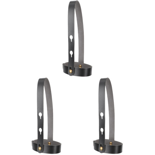 3Pièces Porte-Tasses Réutilisables En Cuir Noir 1