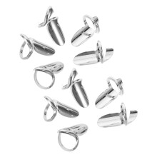 50Pièces Pour Ongles En Métal Argenté Décoratives Et Ajustables