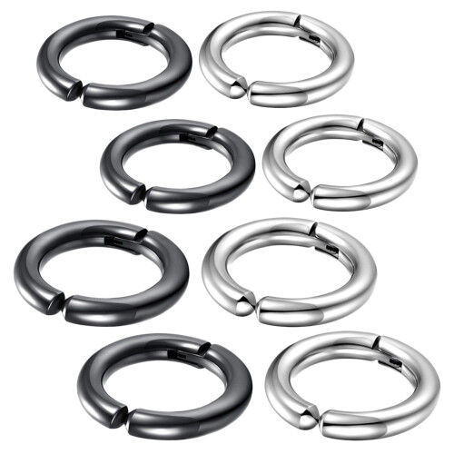40Pièces Boucles Non Percées Unisexes Clips Acier Colorées Élégantes 2