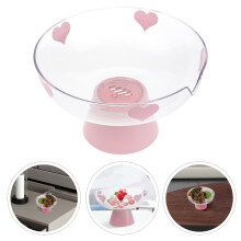 3Pcs Pink Draining Fruit Basket Pedestal Fruit Serving Plate