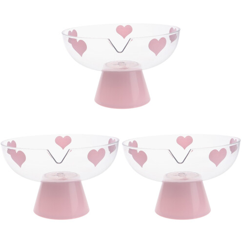 3Pcs Pink Draining Fruit Basket Pedestal Fruit Serving Plate 2