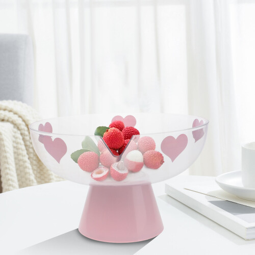 3Pcs Pink Draining Fruit Basket Pedestal Fruit Serving Plate 1